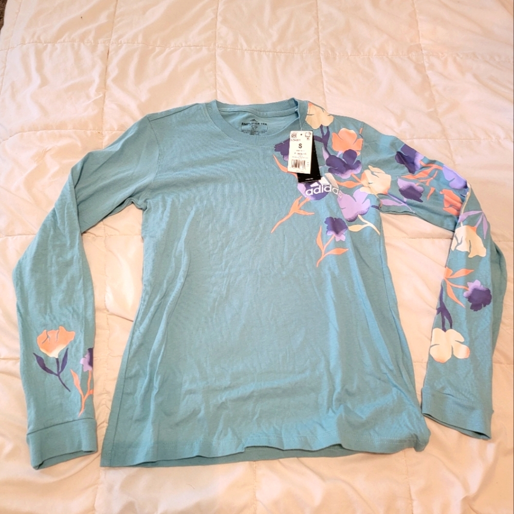 NWT Addidas Floral Long Sleeve Sz S